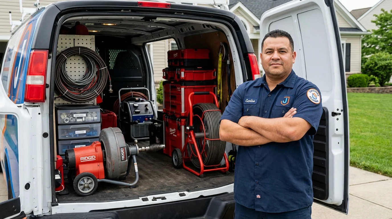 Professional drain cleaning equipment and Johns Plumbing LLC plumber in Dawson Springs